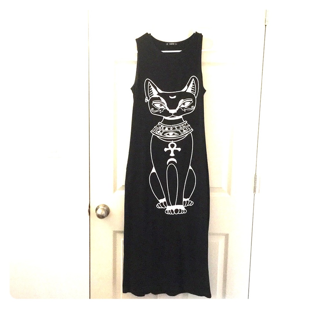 Witchy Shein Bastet Egyptian Maxi Dress